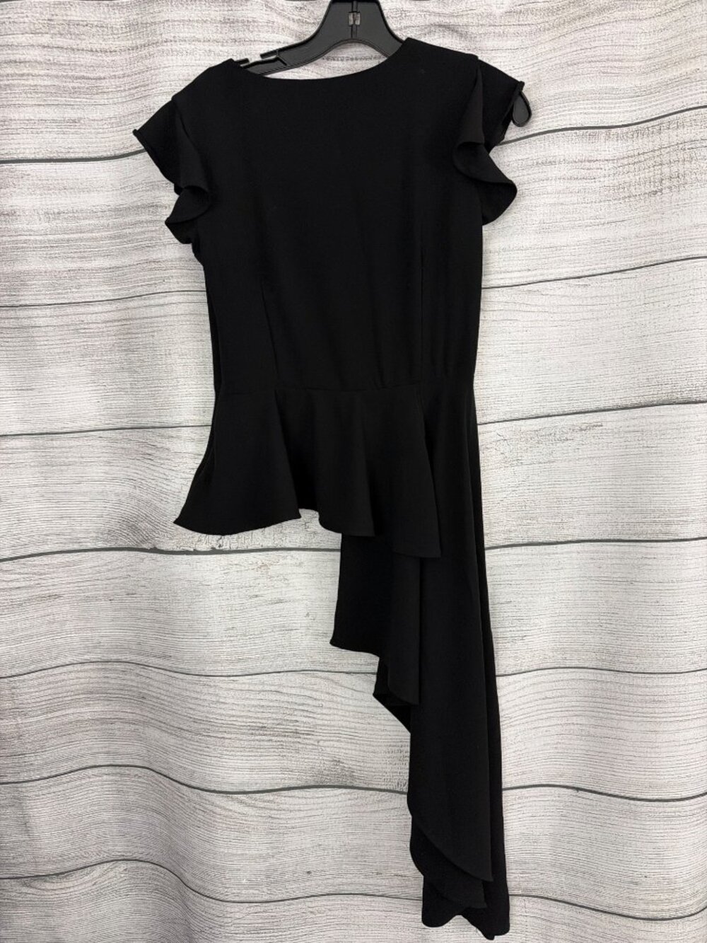 Lea & Viola Black Asymmetrical High Low Peplum Top Size S - Picture 3 of 3